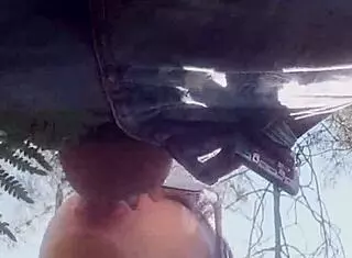 real behind the scenes outdoor deepthroat blowjob with big cock cumshot... i'm so horny pov!