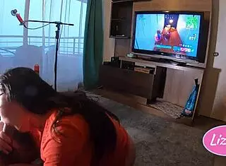 Oh wow she sucks him off while he wins at Fortnite game