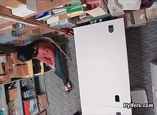 Whoa, check this ebony teen getting fucked by security guy's big cock on hidden cam!