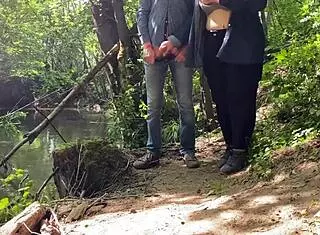 Subtle tease from curvy mature mother-in-law giving an amazing handjob with her big natural tits and wet pussy exposed