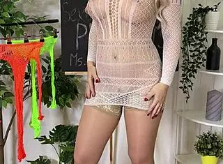 Oh man I love showing off these sexy fishnet dresses for sexual wellness... ya know?
