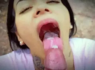 wanna watch your slut stepsister swallow my load after this deep pov blowjob in the park??