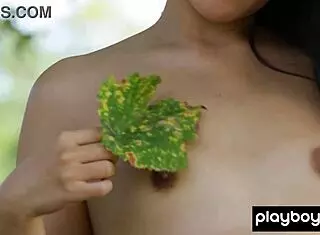 Petite Asian Babe Katana Strips Naked to Show Shaved Exotic Pussy Outdoors