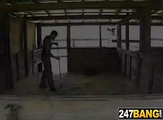 Girl Gives Blowjob on Ranch in Country