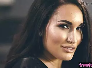 Hot big ass teen 18+ Gabi Paltrova pleased by horny big cock shemale Natalie Mars in intense encounter