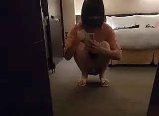 i watch shemale ting xuan stroll outdoors and pee in public