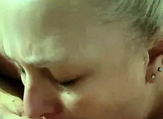 sluty wife gives a hot blowjob with deepthroat to her husband 😈 she's such a blonde milf slut