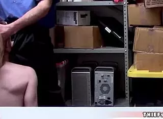 Pretty blonde office worker gets caught shoplifting at mall