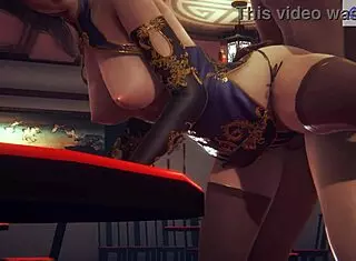 hey, check out this kung fu girl warrior in a wild sex battle - 3d hentai action