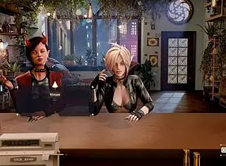 i grabbed that baristas dick and started dominating him with blowjob and gangbang action