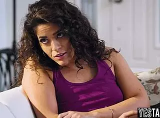 lesbian gf caught cheating with latina milf blonde rides her with strapon toy 😈