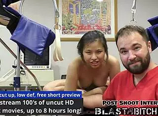 Raya Nguyen's Ass Gets Blasted With Cum In Backstage Latex Gloves Vibrator Face Fucking Scene