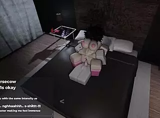 Roblox's cutest slut with a sexy big ass plays the game while trying her best to please with intense actions and cute expressions