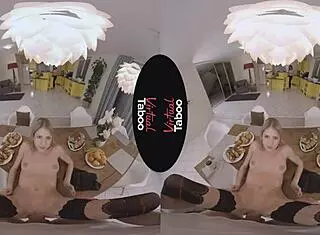 Virtual Taboo - Stepsisters Share A Playful Brunch With Big Tits And Handjob Fun