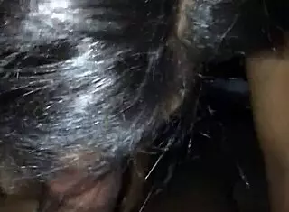 Teen girl gives a quick blowjob on that hard cock in casual sucking scene.