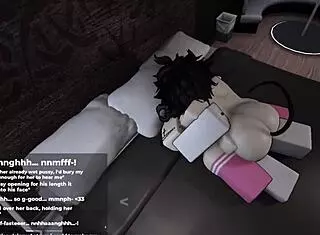 Roblox's cutest slut with a sexy big ass plays the game while trying her best to please with intense actions and cute expressions