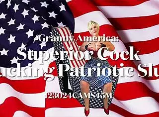 Granny America, you're the superior cock sucking patriotic slut with deepthroat licks in pov homemade style