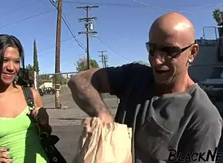 Hey, check out this latina with small tits taking that big black cock deep and getting cum in her mouth.