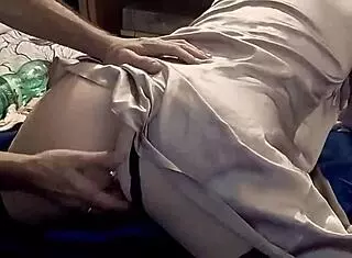 French Amateur in Black Satin Panties Corset Jacket Rubs for Doggystyle Deepthroat Rimming Toys Close Up