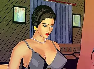 Step-son catches step-mother masturbating with big cock in bathroom. He licks her pussy before rough doggystyle creampie taboo sex.