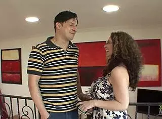 Chubby Milf Assists Step-Nephew in Learning Proper Fucking Techniques with Blowjob and Titty Fuck on Her Big Natural Tits