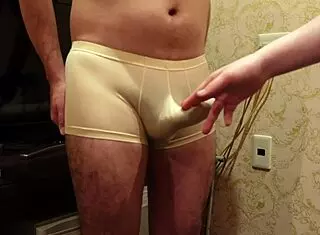 Hey, that long torment on the glans made the weak cock cum from rough slaps!