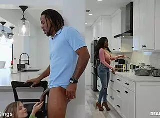 i'm spoiling her dinner with blowjob and riding in shorts from pov in kitchen reality kings scene