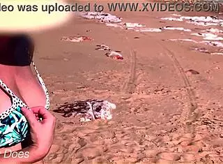 Wifey Boldly Flashes Big Tits In Bikini At Public Beach