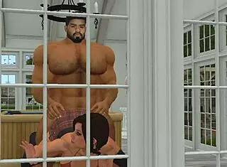 heyward... uh, shows neighbor how to... exercise the cumback routine, yeah...