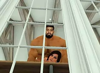 heyward... uh, shows neighbor how to... exercise the cumback routine, yeah...