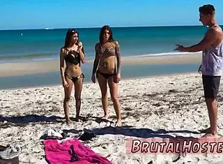 Triple Anal Rough Gang Bang with Bondage for Excited Young 18+ Outdoors