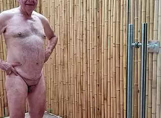 Preview shows Agarabas and Olpr welcoming viewers to hottest nudist camp with close-up pussy massage by pool