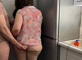 the stepmom grabs excited stepsons big cock for homemade anal blowjob leading to natural big tits mother in law taboo