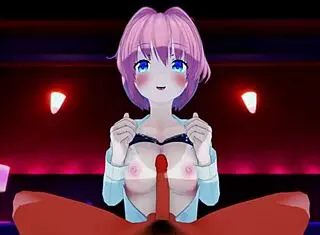 Feeling intense passion in sayori ddlc thighjob titty fuck scene