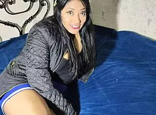 Sucking Shy Mexican Girl's Wet Shaved Pussy in Lingerie