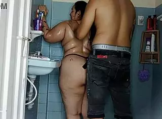 Horny Chubby Mother-in-Law Gets Creampie While Stepson Watches