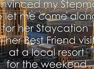 Staycation Involves Stepmom and Her Best Friend in Pool Massage