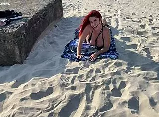 Brazilian prostitute gives outdoor blowjob on beach in public fetish pov