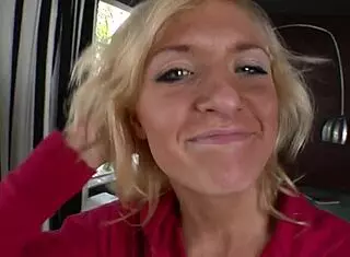 Skinny Blonde Hottie Proves Barely Legal Age For Cock Ride And Cum In Mouth