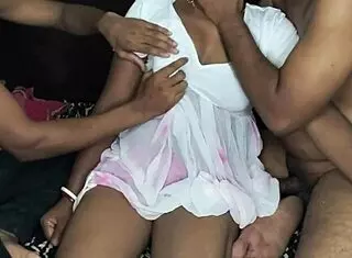 bhabi gets wild in tight pussy threesome with devor, bending over doggystyle and missionary fun