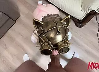 I gasp as my thick cock stretches her tight pussy, every thrust makin' her moan louder... damn!