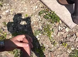 German girl seduced by stranger for outdoor riverside encounter