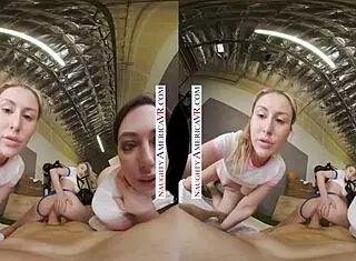 Naughty America babes Kyler Quinn and Paige Owens tag team a gym stud! 💪😏