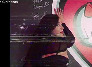 rough pounding rei sky and covering her goth belly in jizz during quickie