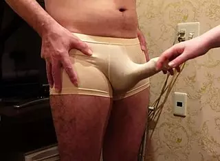 Hey, that long torment on the glans made the weak cock cum from rough slaps!