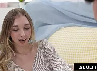 Bored babe Breezy Bri gets caught pillow humping by her stepdad in a wild twist