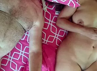 Preview shows Agarabas and Olpr welcoming viewers to hottest nudist camp with close-up pussy massage by pool