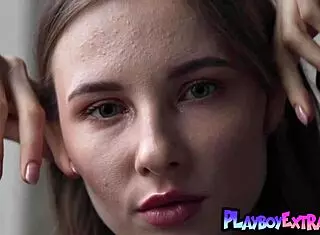 This skinny Russian teen blondie Stella starts stripping off her clothes slowly, revealing her petite body and posing nude erotically for Playboy viewers.