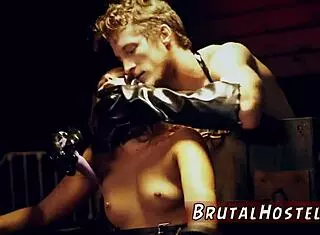 Teen shows off small 18+ tits while dealing with mouth fart in bondage frustration