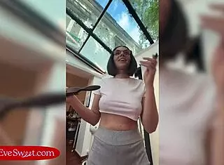 Horny Stepsis Eve Sweet Caught Masturbating On Video French Shaved Pussy Asshole